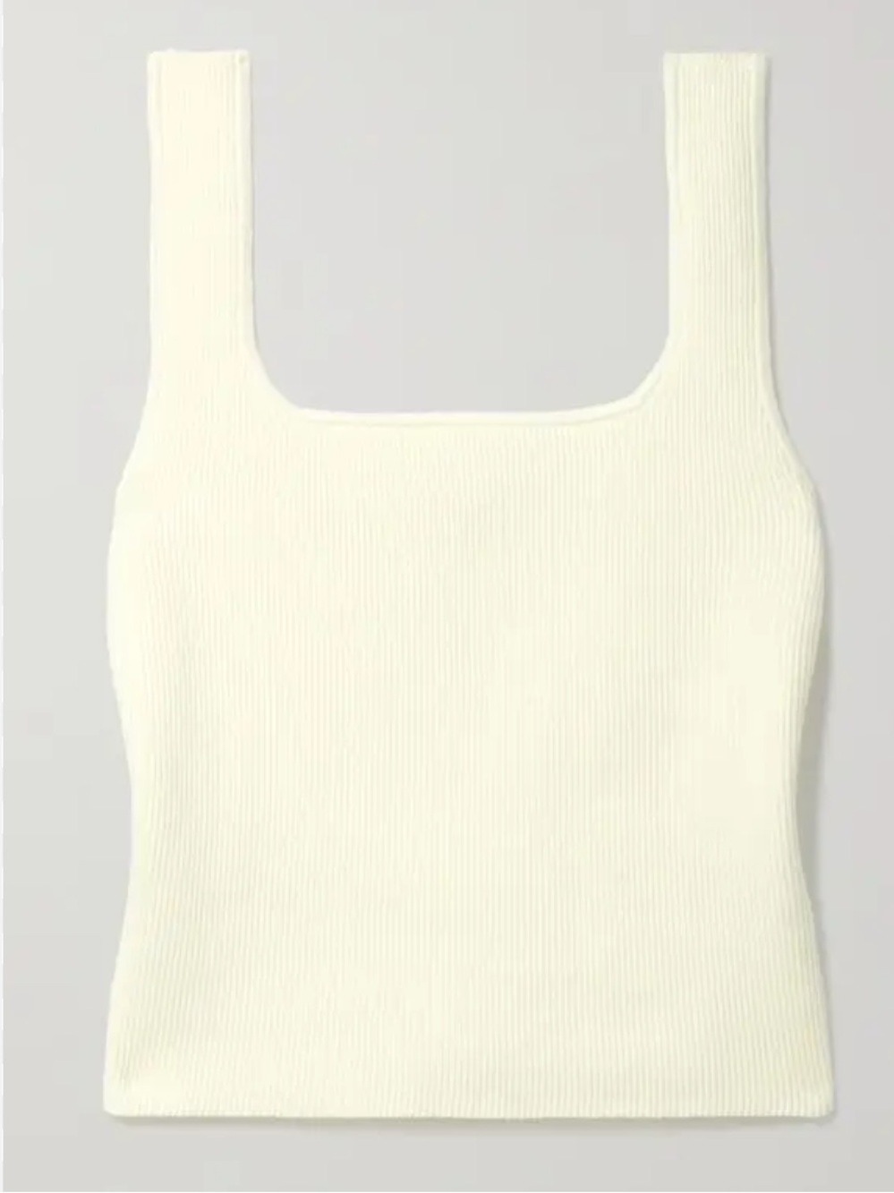 Reformation Julia Ribbed Square neck knit tank top in Ivory size XS